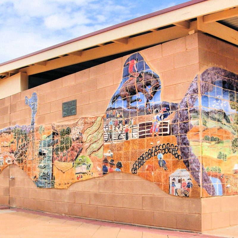 the Mural on the Outside of the Carrieton Restroom