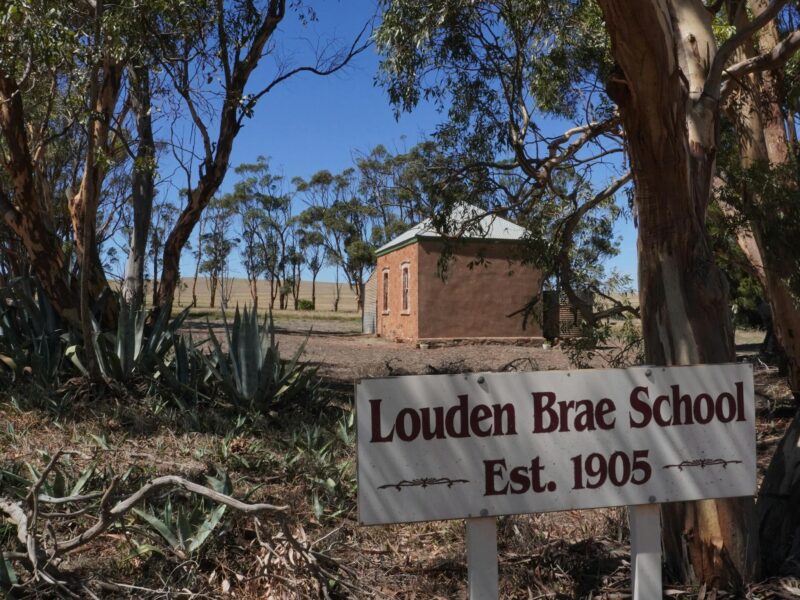 Louden Brae School, restored one classroom school on the outskirts of Jamestown - RM Williams school